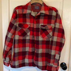 Vintage Pendleton Mens washable woolbutton down plaid shirt Size large